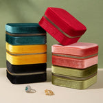 Load image into Gallery viewer, Velvet Zipper Jewelry Case with Mirror Women N6E061