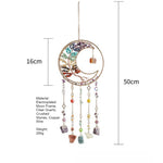 Load image into Gallery viewer, Simple Rainbow Clear Quartz Moon Wind Chime N6F302