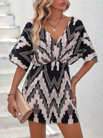 Load image into Gallery viewer, V Neck Back Bow Jumpsuit Shorts Women N6B048