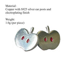 Load image into Gallery viewer, S925 Silver Apple Stud Earrings Women N6A161