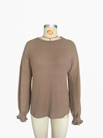 Load image into Gallery viewer, Relaxed Ribbed Long Sleeve T-Shirt Women N6A197