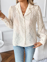 Load image into Gallery viewer, Single Button Blazer Collar Jacquard Shirt Women N6B050