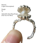 Load image into Gallery viewer, Adjustable Shell Ring Pearl Color Open Stackable S5P895