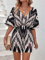 Load image into Gallery viewer, V Neck Back Bow Jumpsuit Shorts Women N6B048