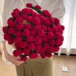 Load image into Gallery viewer, Handmade Crochet Rose Bouquet Throw Blanket Floral N6G001