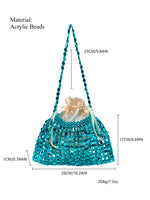 Load image into Gallery viewer, Hand Beaded Acrylic Crescent Bag Open-Top Design S5P405