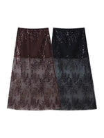 Load image into Gallery viewer, High Waist A Line Sequin Midi Skirt Multi Color Women N6A038