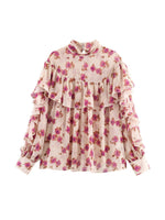 Load image into Gallery viewer, Retro Floral Layered Blouse Women N6C116