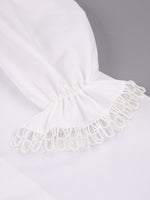 Load image into Gallery viewer, V Neck Ruffle Lace Trim Blouse Women N6C134