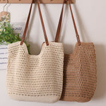 Load image into Gallery viewer, Oversized Openweave Straw Tote Bag Women Vacation N6E033
