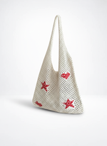 Load image into Gallery viewer, Vintage Heart Openwork Crochet Tote Bag Women N6C058