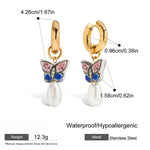 Load image into Gallery viewer, Geometric Pearl Studs Steel Plated Fadeproof S5P160