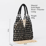 Load image into Gallery viewer, Handwoven Wood Bead Fringe Tote Beach Large Capacity S5P963