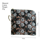 Load image into Gallery viewer, Embroidered Cotton Square Pouch L-Zipper Organizer S5P286