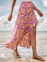Load image into Gallery viewer, Tie Side Slit Floral Midi Skirt Women N6A107