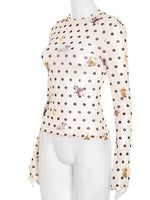 Load image into Gallery viewer, Animal Print Polka Dot Crop Top Waist Tie Women N6B022