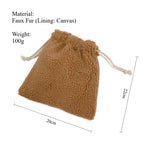 Load image into Gallery viewer, Solid Color Furry Drawstring Pouch Women S5P662