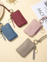 Load image into Gallery viewer, Genuine Leather Neck Coin Card Key Pouch Women N6B219