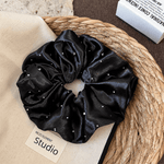 Load image into Gallery viewer, Womens Rhinestone Satin Scrunchie N6K033