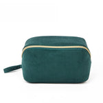 Load image into Gallery viewer, Green Corduroy Makeup Bag Travel Organizer S5P842