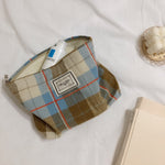 Load image into Gallery viewer, Brushed Grid Cotton Clutch Bag Women Multi Purpose S5P651