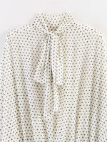Load image into Gallery viewer, Polka Dot Chiffon Bow Tie Shirt and Skirt Set N6E173