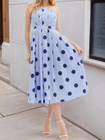 Load image into Gallery viewer, Polka Dot Sleeveless Bodycon Maxi Dress Women N6E161