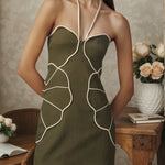 Load image into Gallery viewer, Elegant Halter A-line Beach Dress Women Polyester N5A913