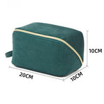 Load image into Gallery viewer, Green Corduroy Makeup Bag Travel Organizer S5P842