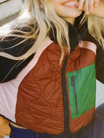 Load image into Gallery viewer, Color Block Fleece Short Jacket Plush Patchwork N5A724