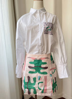 Load image into Gallery viewer, Graffiti Print Pocket Shirt Bodycon Skirt Two Piece Set N6F256