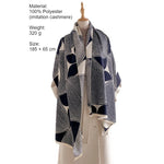 Load image into Gallery viewer, Abstract Begonia Color Block Imitation Cashmere Scarf N6H240