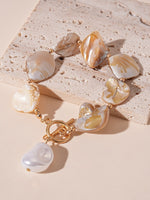 Load image into Gallery viewer, Ocean Beach Shell Faux Pearl Geometric Bracelet N6A164