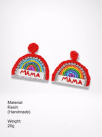 Load image into Gallery viewer, Bohemian Handmade Rainbow Heart Beaded Earrings N6D506