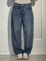 Load image into Gallery viewer, Relaxed Straight Leg Denim Jeans Women N6C285