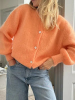 Load image into Gallery viewer, Candy Color Mohair like Cardigan Women N5A508