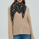 Load image into Gallery viewer, Paisley Cotton Feel Knit Triangle Scarf Shawl N6K244
