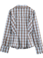 Load image into Gallery viewer, Single Button Plaid Long Sleeve Shirt N6A168