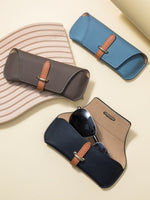 Load image into Gallery viewer, Genuine Leather Portable Sunglasses Case Men Women N6B190