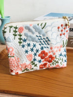 Load image into Gallery viewer, Handmade Embroidered Cotton Linen Square Pouch N6B109
