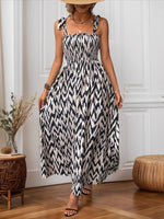 Load image into Gallery viewer, Multicolor Rustic Beach Smocked Slim Dress Women N5A963