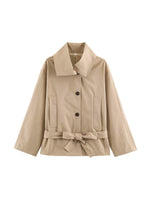 Load image into Gallery viewer, Single-Breasted Notch Lapel Belted Trench Coat N6G168