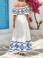 Load image into Gallery viewer, Two-Way Off-Shoulder Print Midi Dress Women N6C249
