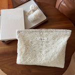 Load image into Gallery viewer, Ivory Lace Embroidered Cotton Organizer Canvas Lining S5P332