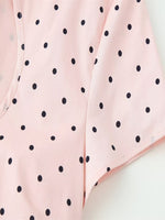 Load image into Gallery viewer, Pink Polka Dot Openwork Short Sleeve Shirt Women N6E154