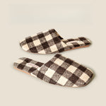 Load image into Gallery viewer, Checkerboard Velvet Slippers Couple Thin Plush M5A279