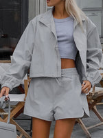 Load image into Gallery viewer, Sport Windbreaker and Shorts Set Women N6D116