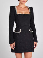 Load image into Gallery viewer, U Neck Beaded Dress Women Chanel inspired N5A600