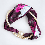 Load image into Gallery viewer, Womens Pearl Magnetic Clasp Slim Scarf N6K256