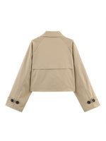 Load image into Gallery viewer, Double-Breasted Lapel Short Trench Coat Women N6G164